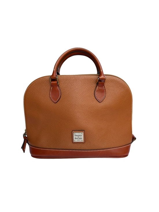 Dooney & Bourke Handbags - Dooney & Bourke Pebble Grain Leather Zip Zip Satchel Caramel Tan